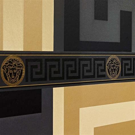 versace greek border black and gold|Versace Black Greek Key Border 935224 .